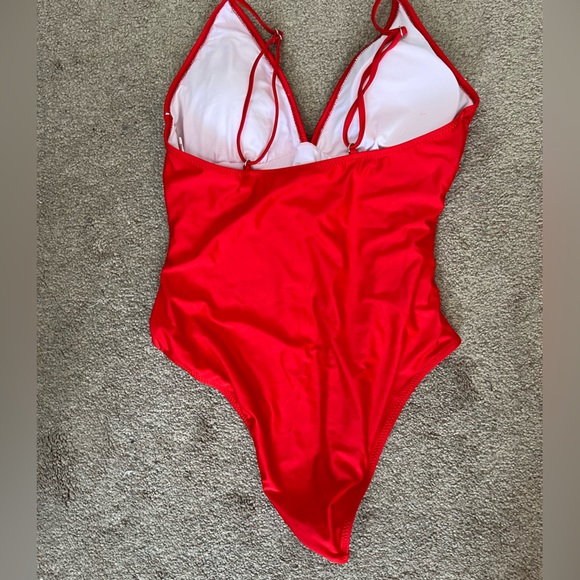 Red One Piece Bathing Suit - Picture 2 of 2